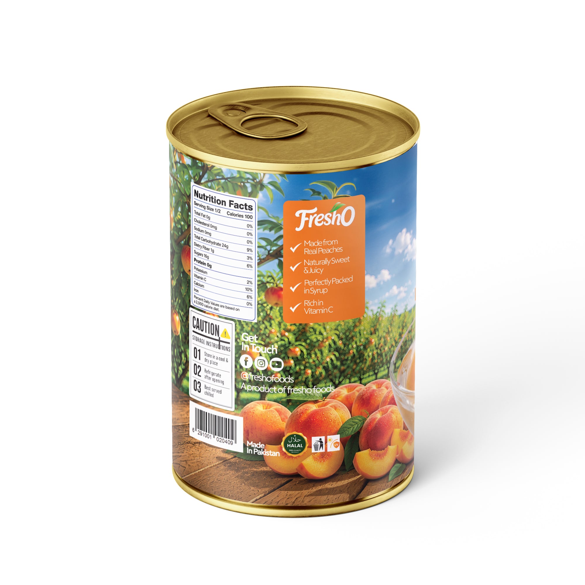 Fresho Peach Halves in Light Syrup